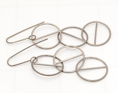 3 Ring Titanium Earrings