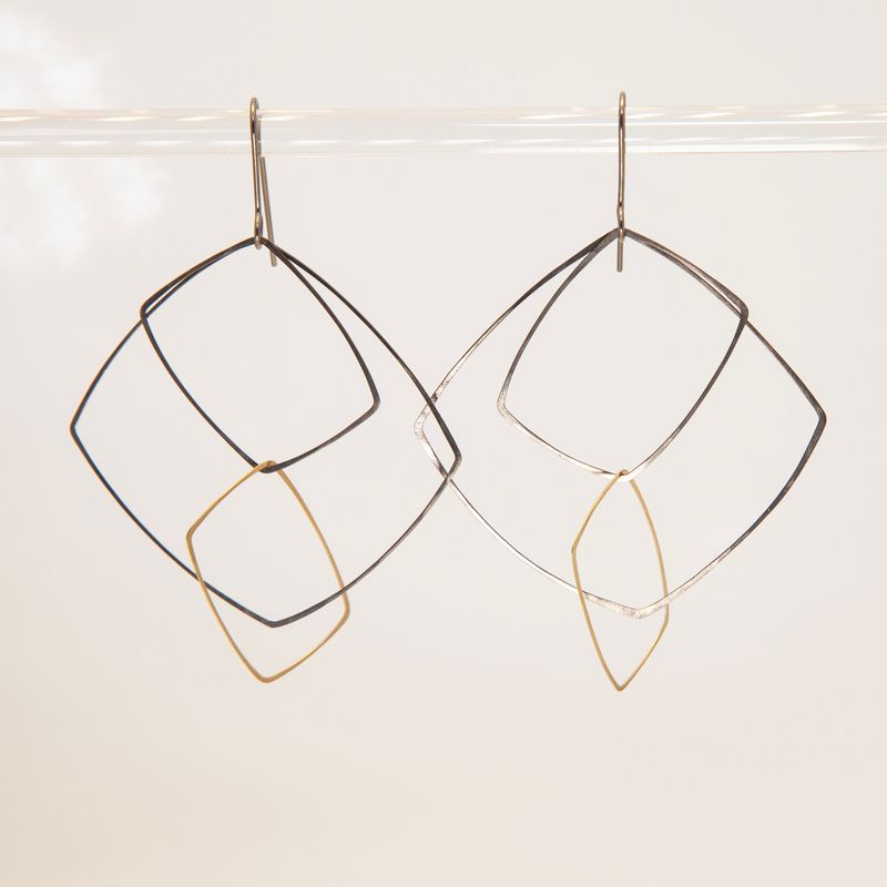 14k Gold &amp; Titanium Earrings