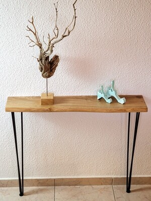 Console table &quot;Welcome&quot; - solid oak - oiled