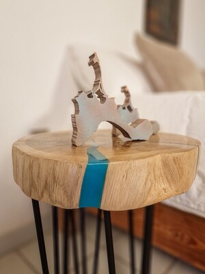 &quot;Formentera&quot; - hecho a mano con resina epoxi - 15 x 15 x 2 cm