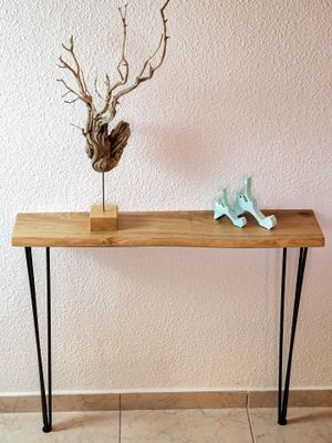 Console table &quot;Welcome&quot; - solid oak - oiled