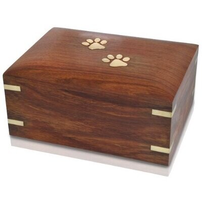 Imported Sheesham Wood (Indian Rosewood) with Brass Paws Urn