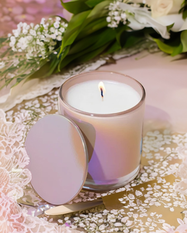 Iridescent Blush Modern Glass with Lid - 8 oz