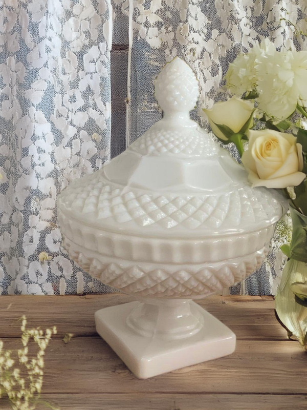 Vintage Imperial Milk Glass Candle - 6 oz