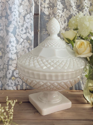 Vintage Imperial Milk Glass Candle - 6 oz