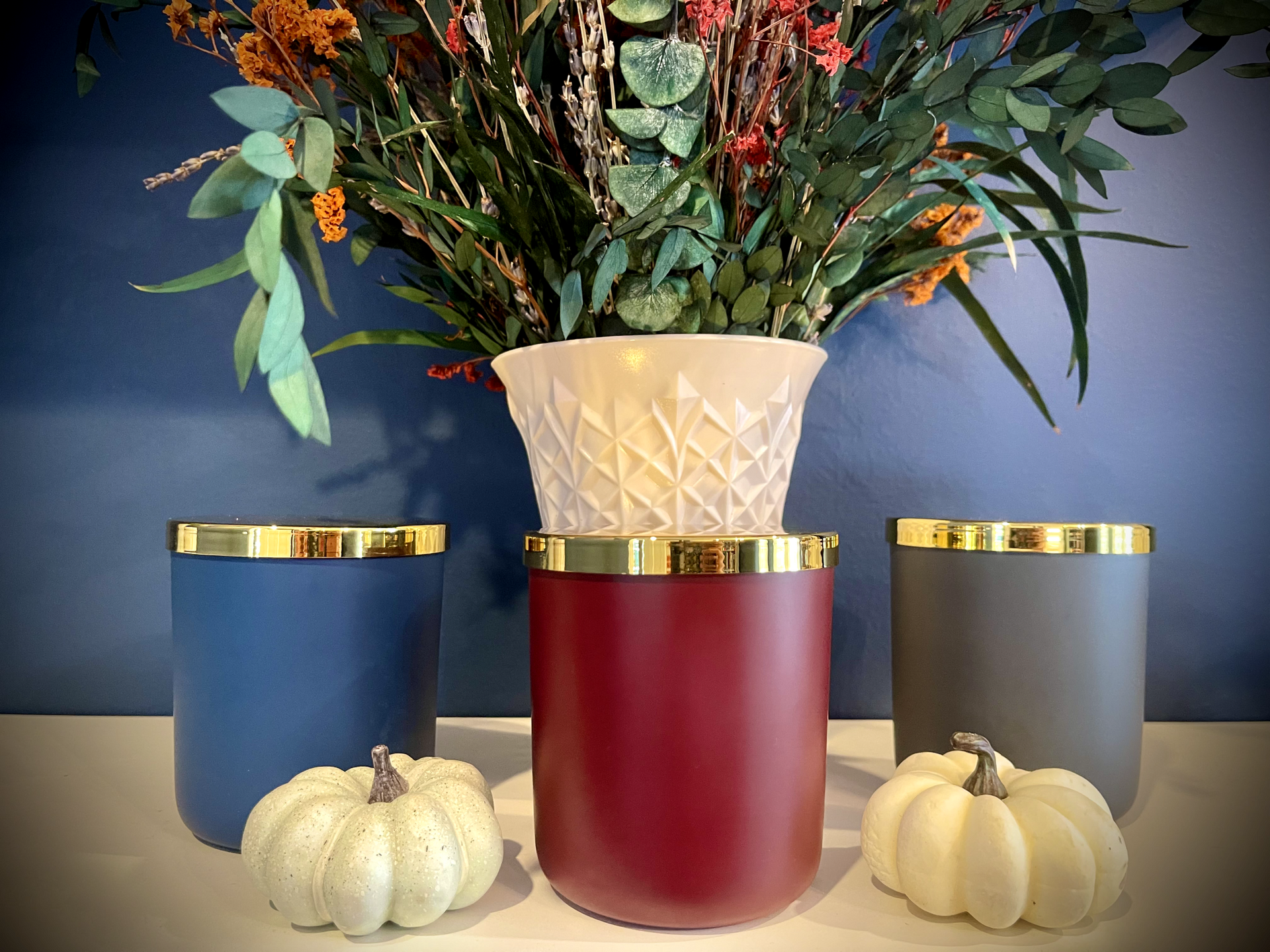 Matte Smoke Glass with Gold Lid - 15 oz