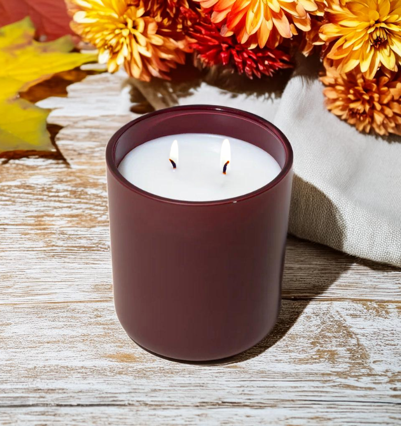 Matte Red Glass with Gold Lid - 15 oz