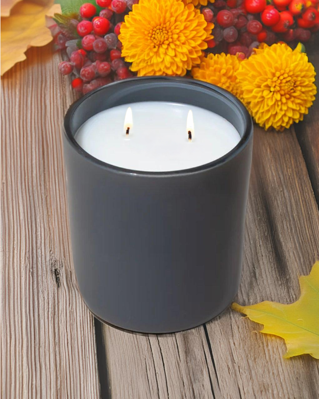Matte Smoke Glass with Gold Lid - 15 oz