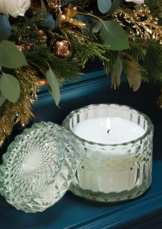 Diamond Glass Mint with Lid  - 7.5 oz