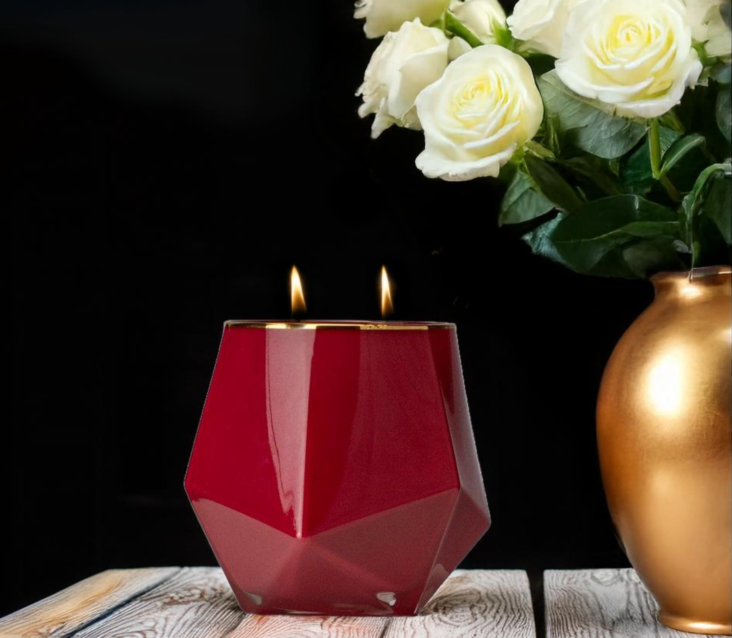 Red Geometric Glass - 17 oz
