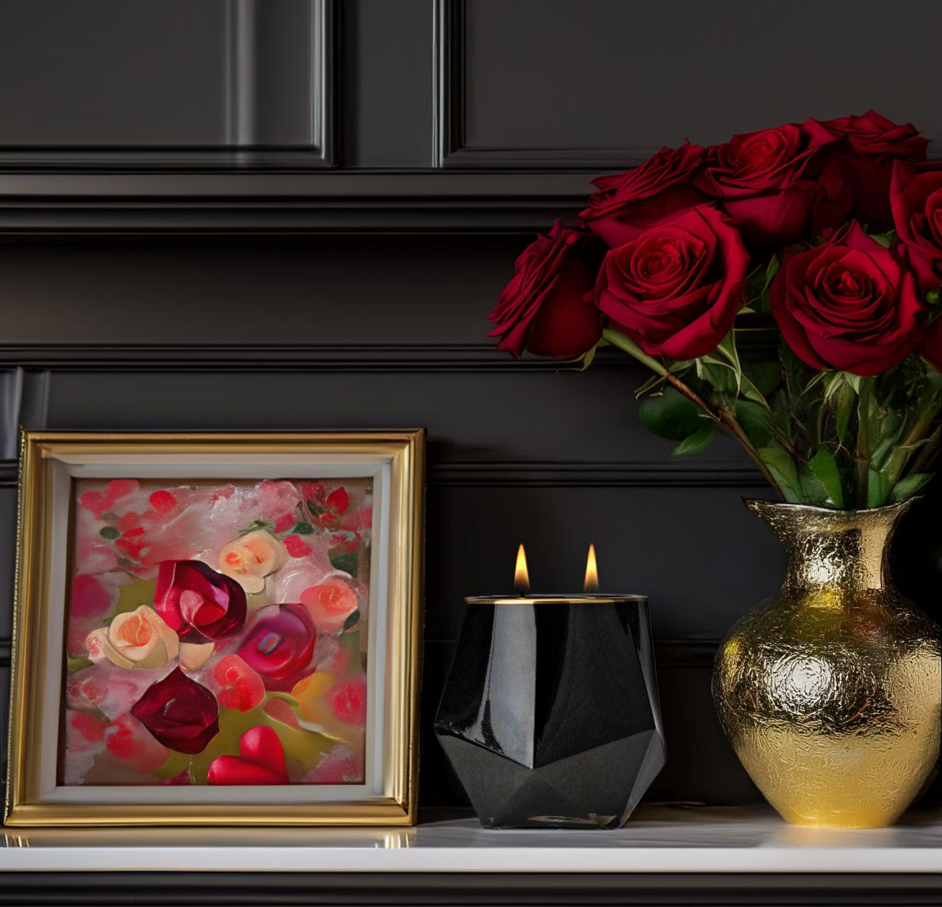 Black Geometric Glass - 17 oz