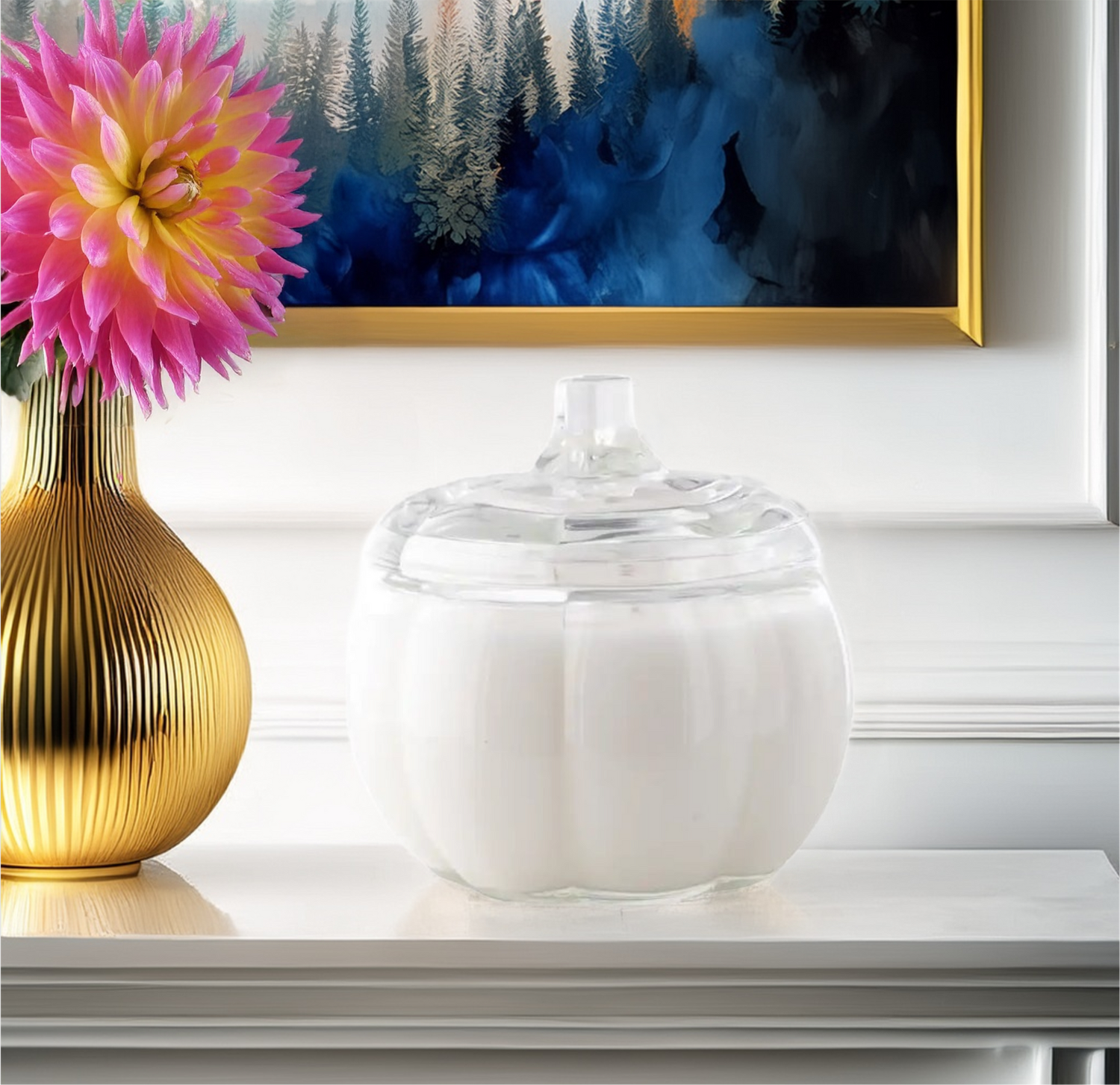 Fall Clear Glass Pumpkin  - 17 oz