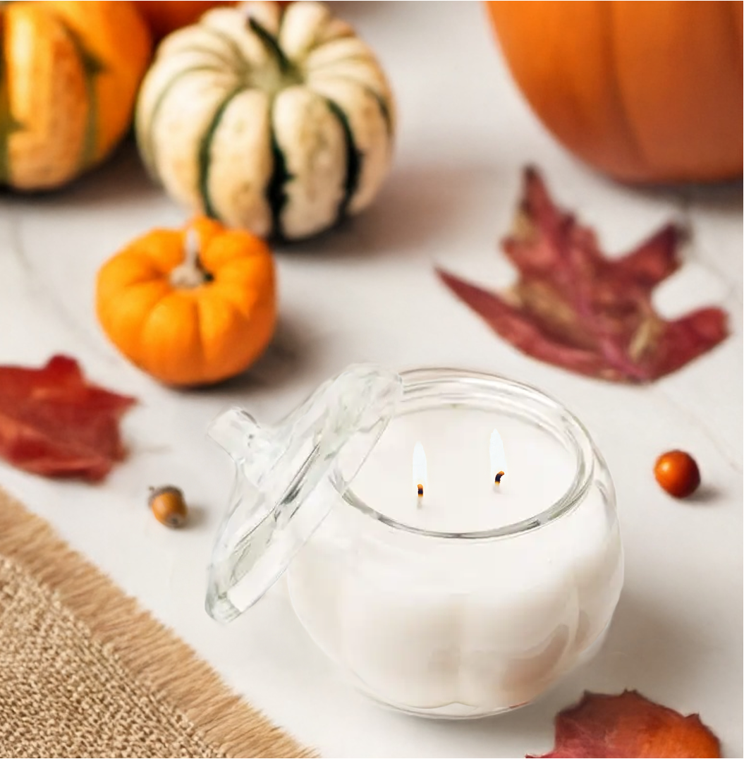 Fall Clear Glass Pumpkin  - 17 oz