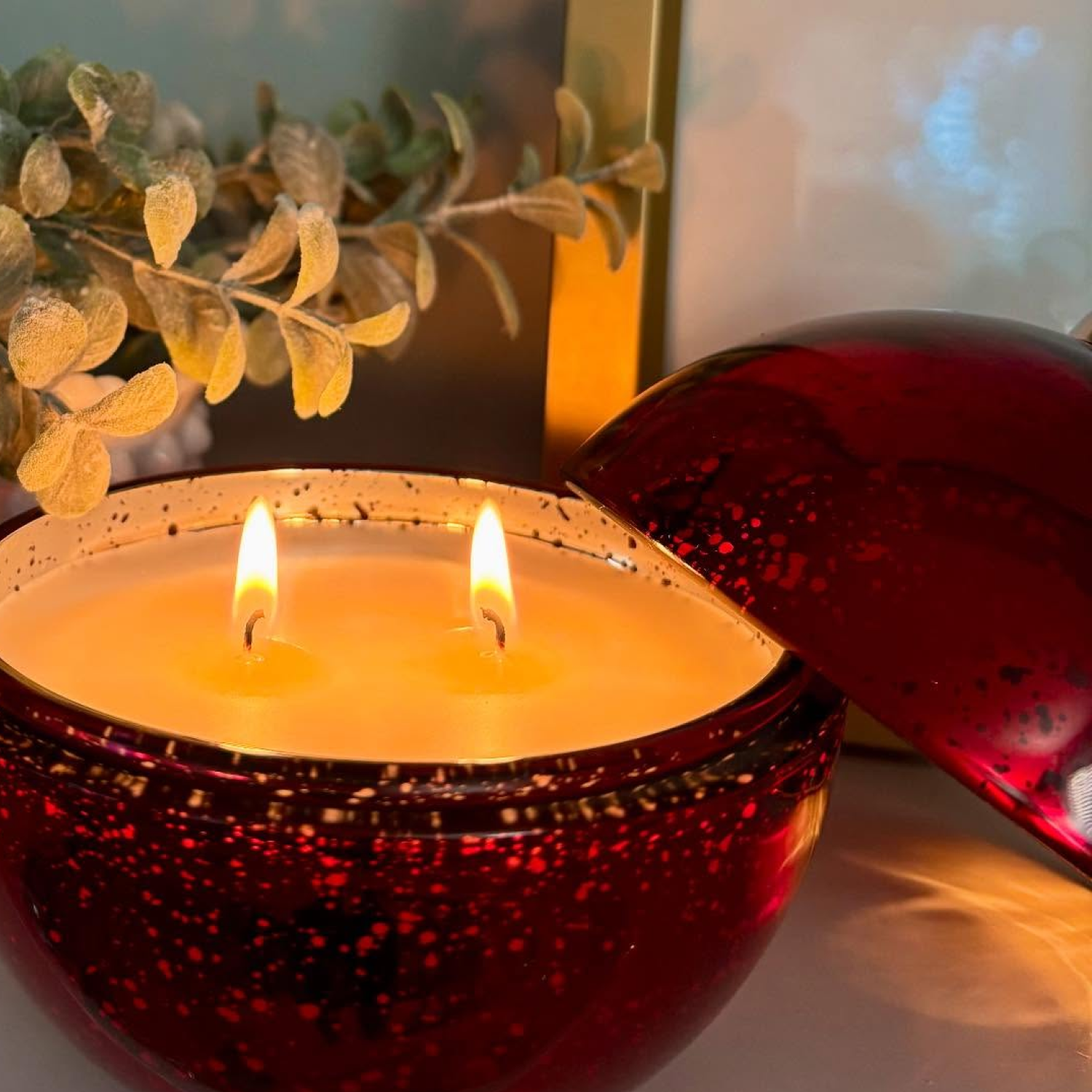 Red Mercury Glass Ornament  - 8 oz