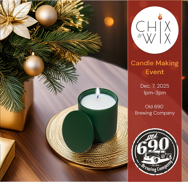 Sip & Pour: Candle Making at Old 690 Brewery  December 7, 2025