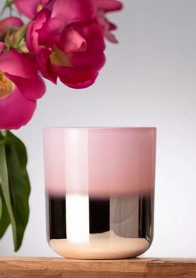 Pink and Rose Gold Ombre Glass - 17 oz