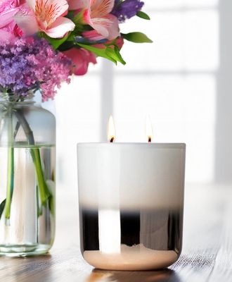 White and Silver Ombre Glass - 17 oz