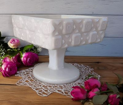 Vintage Milk Glass Pedestal - 10 oz