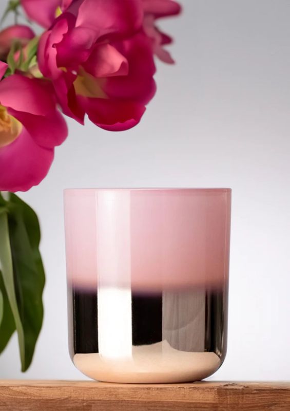 Pink and Rose Gold Ombre Glass - 17 oz Pink and Rose Gold Ombre Glass - 17 oz