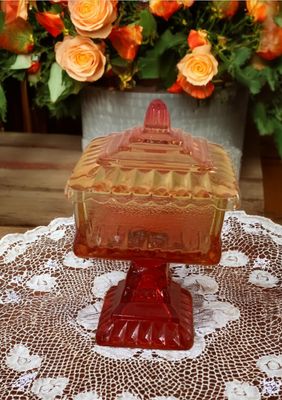 Vintage Jeanette Glass Wedding Box Candle - 8 oz