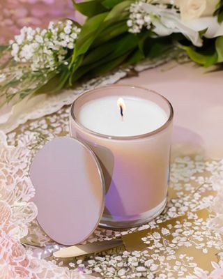 Iridescent Blush Modern Glass with Lid - 8 oz Iridescent Blush Modern Glass with Lid - 8 oz