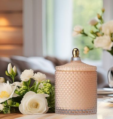 Peach Glass with Lid  - 12 oz