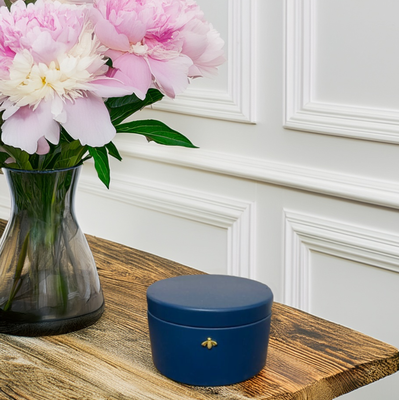 Golden Bee Navy Blue Tin Vessel - 6.5 oz