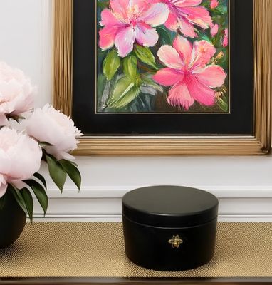 Golden Bee Black Tin Vessel - 6.5 oz