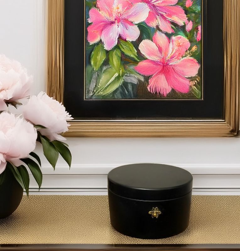 Golden Bee Black Tin Vessel - 6.5 oz