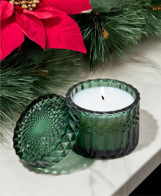 Diamond Glass Green with Lid  - 7.5 oz