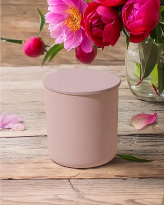 Matte Blush Modern Glass with Lid - 8 oz