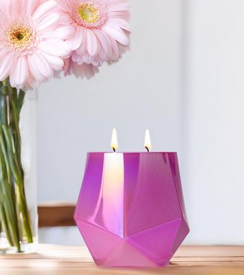 Spring Pink Geometric Glass  - 17 oz