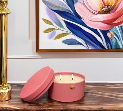 Golden Bee Pink Tin Vessel - 6.5 oz