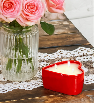 Crimson Red Heart Shaped  - 10 oz