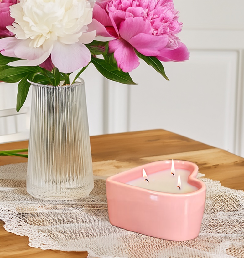 Blush Pink Heart Shaped  - 10 oz