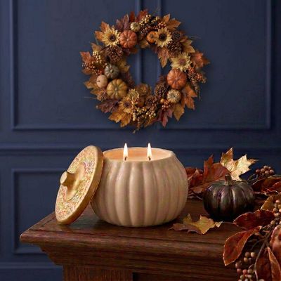 Ivory Ceramic Pumpkin - 23oz