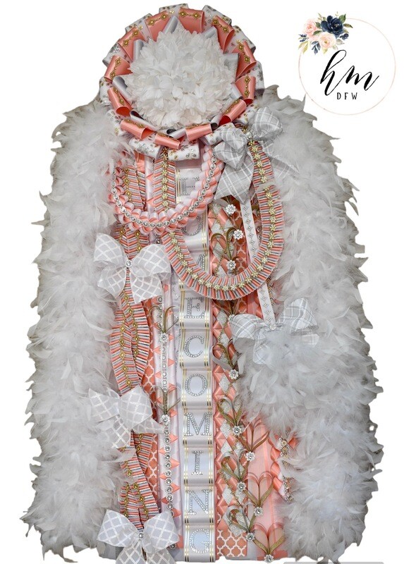 Single Mega in Peach/White