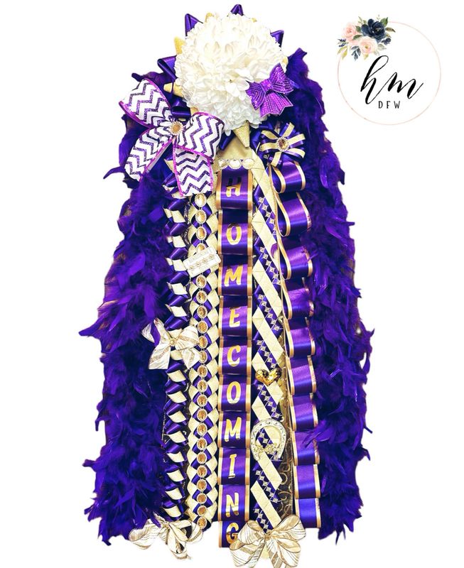 Single Deluxe Homecoming Mum Purple/Gold