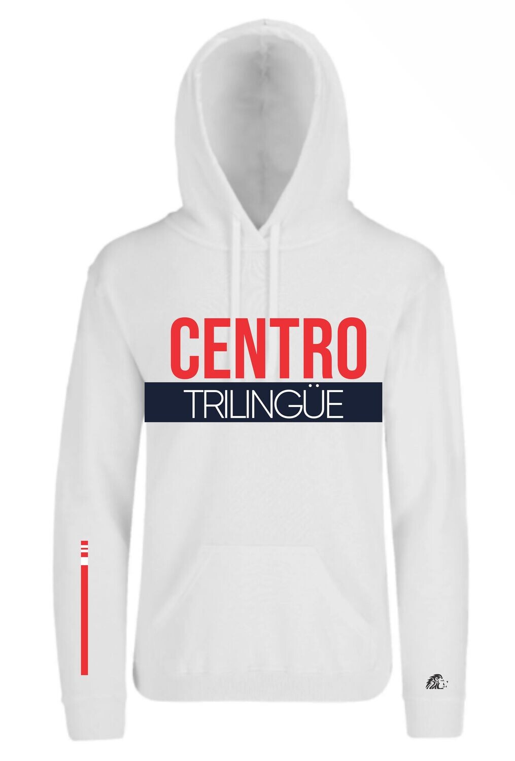 SUDADERA  BLANCA CON DISEÑO ALTERNATIVO