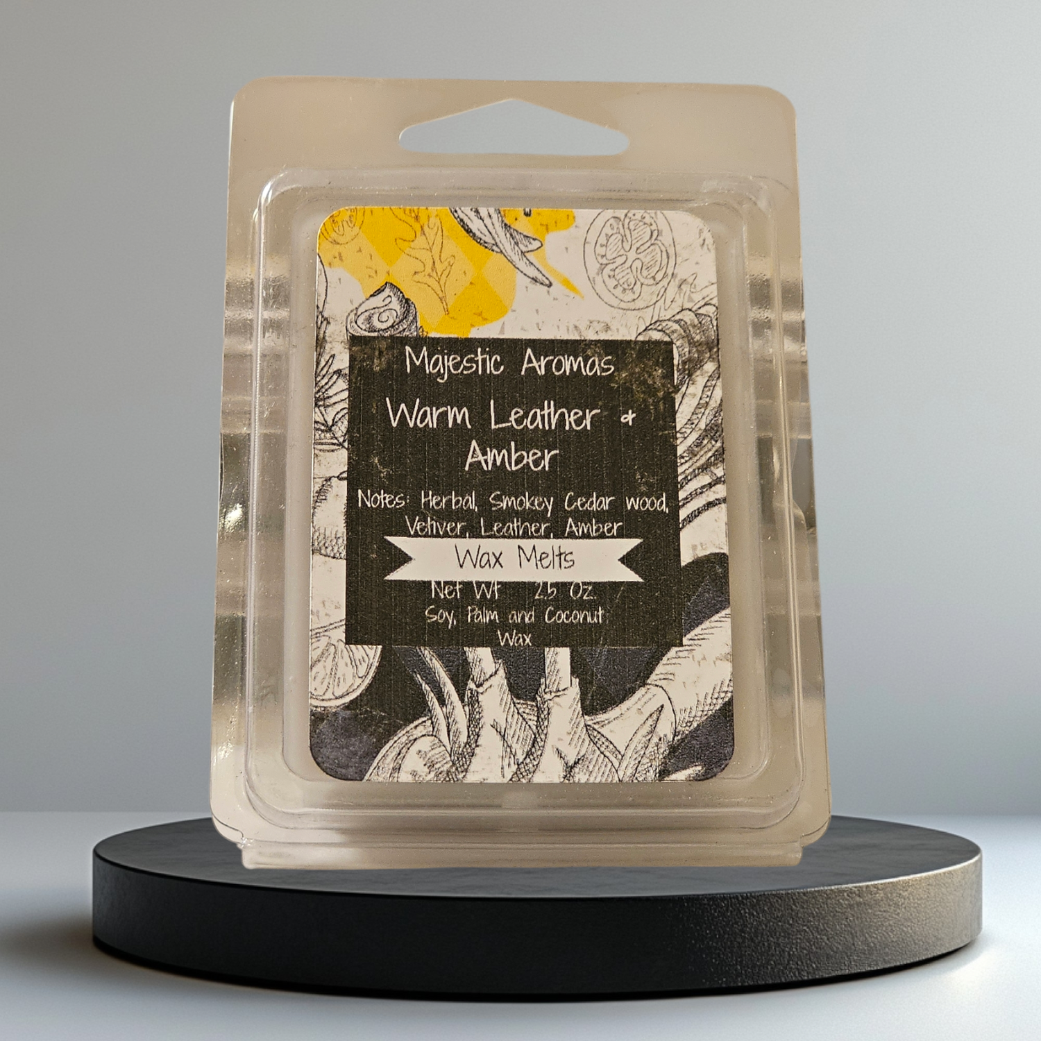 Warm Leather and Amber  Wax Melts 2.4 Oz