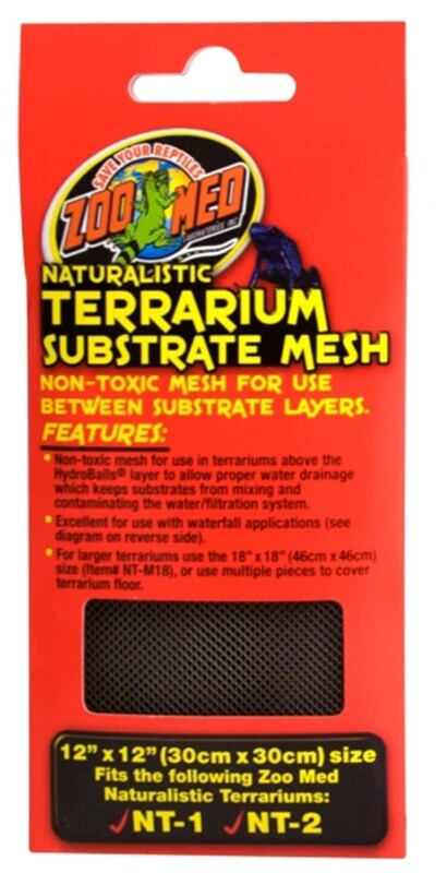 naturalistic terrarium non-toxic mesh for use between substrate layer