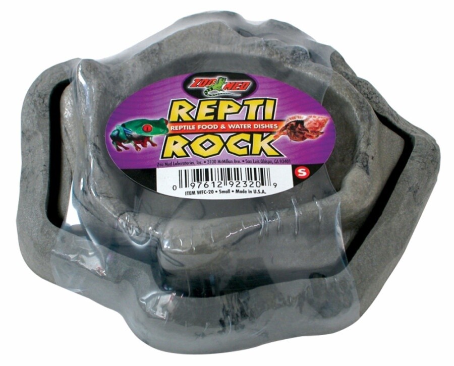 repti rock reptile food and water dishes, Size: small