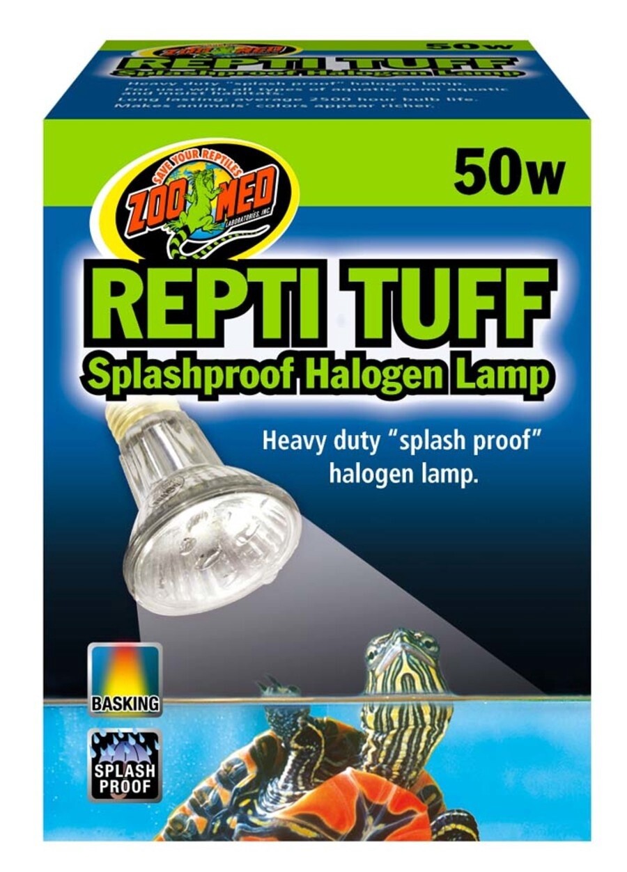 repti tuff splash proof halogen lamp bulb, watts: 50w