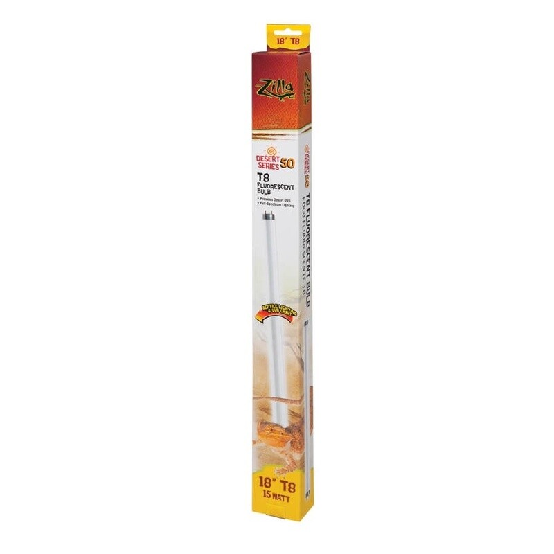 Zilla T8 Fluorescent Bulbs Desert Series 50,, 1ea/15 W