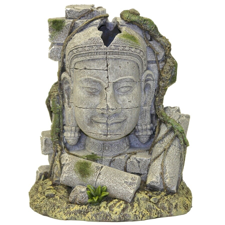 Blue Ribbon Pet Products Exotic Environment Ancient Stone Head Ruin Bubbler Aquarium Statue