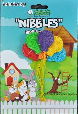 A &amp; E Cages Nibbles Small Animal Loofah Chew Toy Balloons