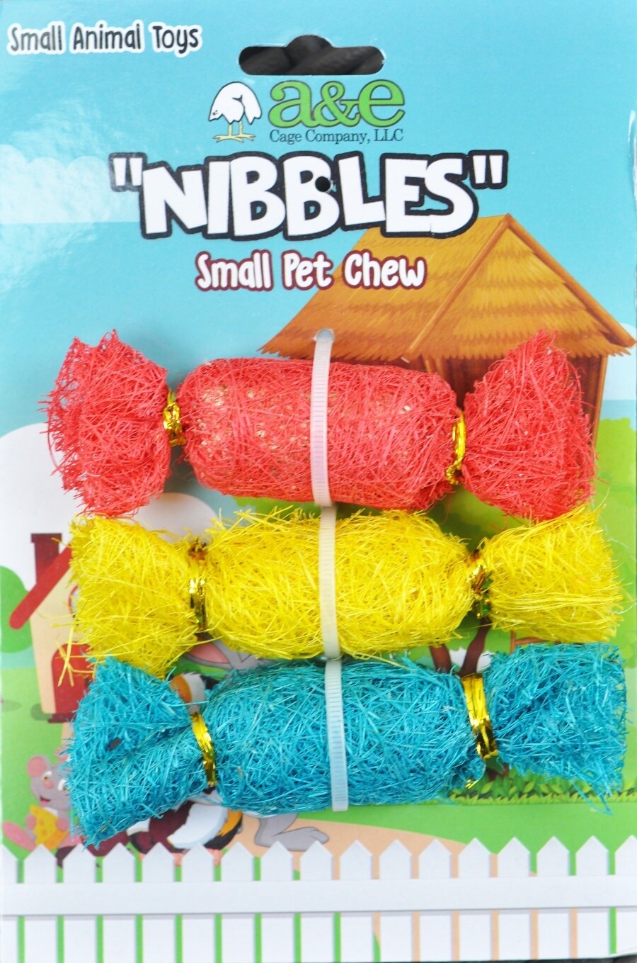 A &amp; E Cages Nibbles Small Animal Loofah Chew Toy Candies