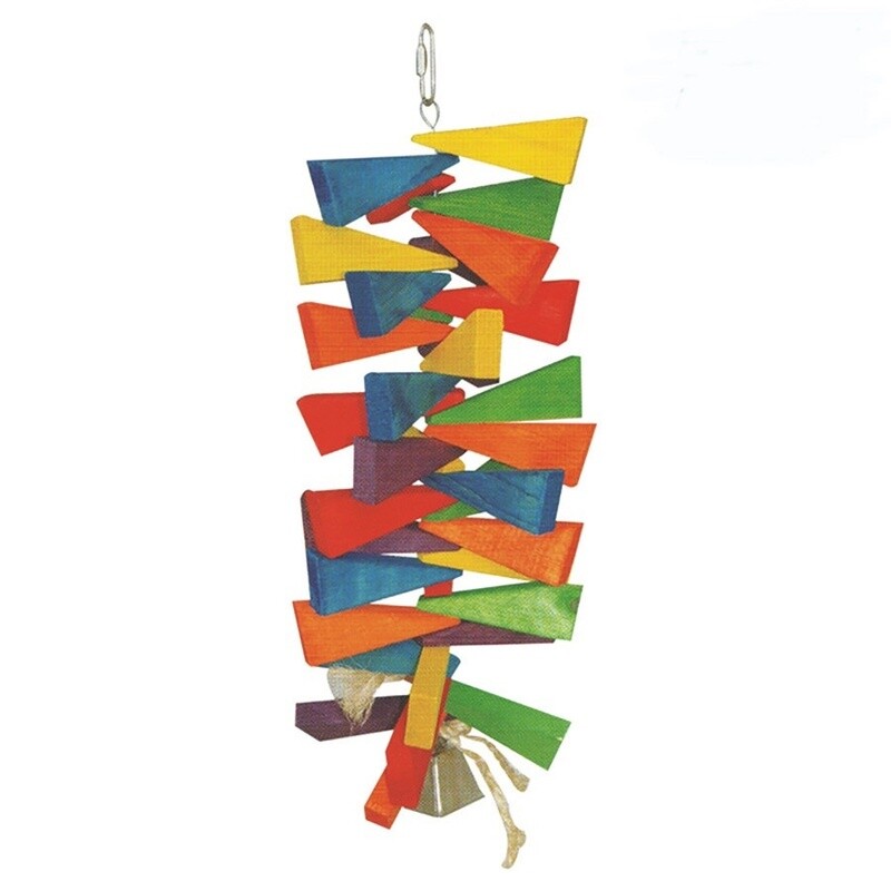 A &amp; E Cages Happy Beaks Wooden Wedges w/ Bell Bird Toy