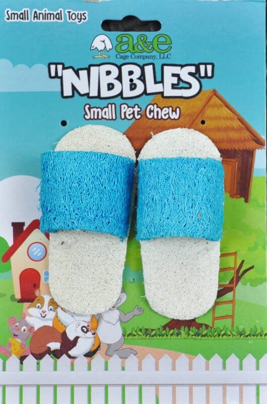 A &amp; E Cages Nibbles Small Animal Loofah Chew Toy Sandals