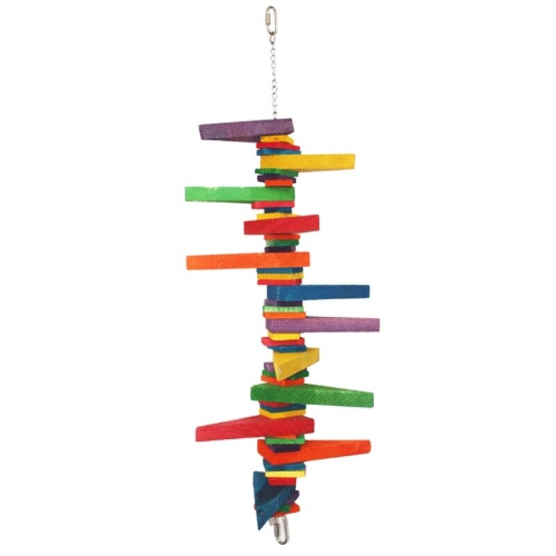 A &amp; E Cages Happy Beaks Colored Wooden Blocks &amp; Wedges Bird Toy